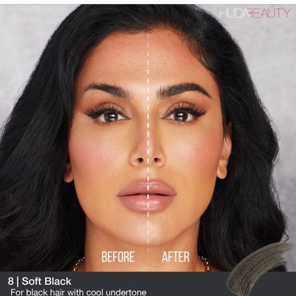HUDA BEAUTY #BombBrows Full 'n Fluffy Fiber Gel Soft Black